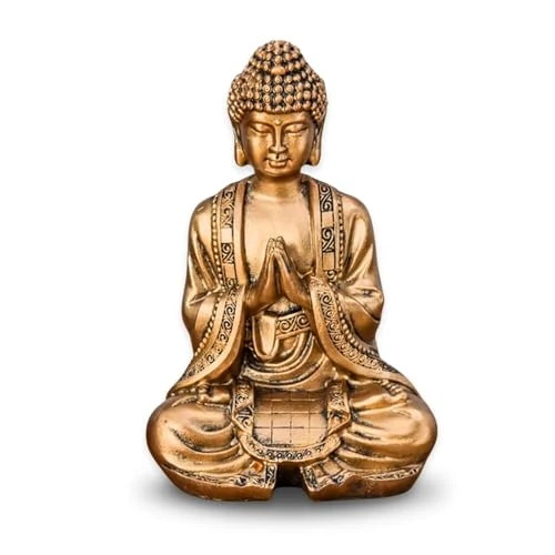 Zen'Light Złota Medytacja Statua Buddy - Dekoracja Zen i Feng Shui - Wnosi duchowość do Twojego domu i relaksującą atmosferę - statuetka Lucky Charm - Wysokość: 12 cm