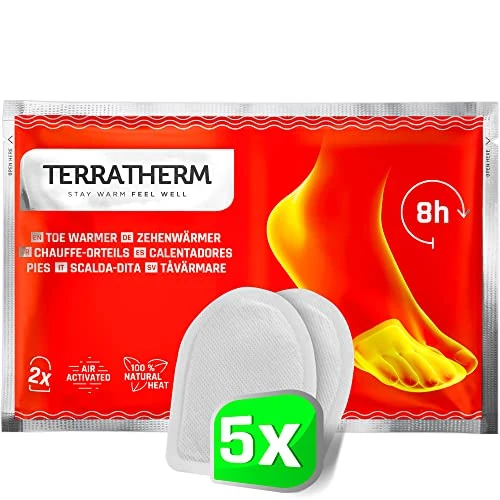 Offre limitee: TerraTherm Chauffe Pieds – activé par l'air - 8 Heures de Chaleur - 5, 10 ou 30 Paires - chaufferette Pied Adaptable à Tout Type de Chaussure, 5 Paires de 9.99 EUR a 9.02 EUR (economie 10%)