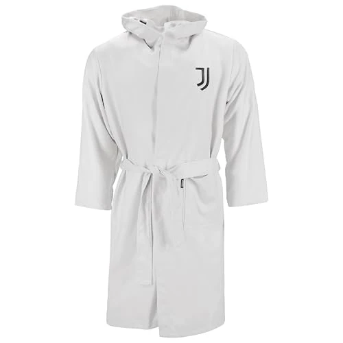 Zeitlich begrenztes Angebot: Juventus Unisex Bademantel aus Mikrofaser, Weiß, M von 45.00 € auf 45.00 € (0.00% Rabatt)