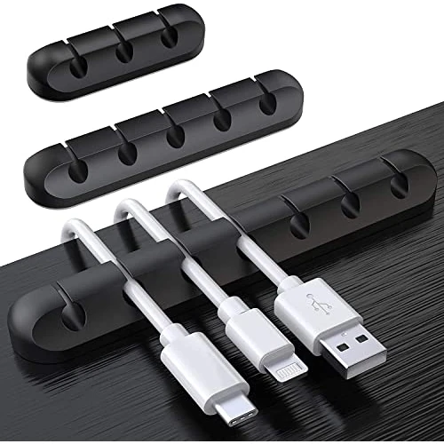 Offerta a tempo: SOULWIT® 3 Pezzi Organizer a Clip per Cavo, Fermacavi Scrivania Multifunzione Adesivo, Ferma Cavi usb, Cable Management per Mouse PC Casa Ufficio - 0.00% da 8.95 € a 8.95 €