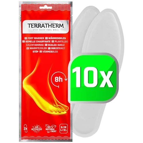 Oferta limitada: TerraTherm Plantillas Calentadoras - Activado por Aire - para 8 Horas de pies Calientes - 5, 10 o 30 Pares - 100% Calor Natural - Almohadillas Termicas - 10 Pares de 25.99 EUR a 22.28 EUR (ahorro 14%)