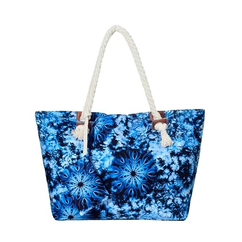 Limited-time offer: DonDon Large Beach bag for women with zip Waterproof Pool bag tote beach bags Hippie Psychedelic 70`s from 19.44 £ to 19.44 £ (save 0.00%)
