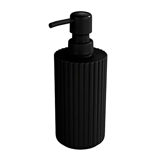 Limited-time offer: Allstar Minas Soap Dispenser, Refillable Dispenser for up to 280 ml Liquid Soap Made of Plastic, Diameter 7 x 18 cm, Black from 9.27 £ to 6.86 £ (save 26%)