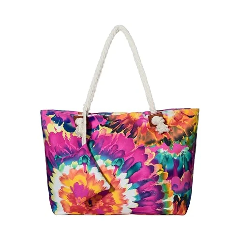 Limited-time offer: DonDon Large Beach bag for women with zip Waterproof Pool bag tote beach bags Vintage flowers-motive watercolour from 19.61 £ to 19.61 £ (save 0.00%)