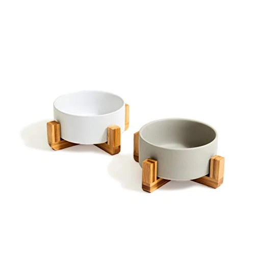 Zeitlich begrenztes Angebot: PiuPet® 2 x Hundenapf mit Ständer - Keramik Futternapf Set - 850ml Napf von 27.97 € auf 27.97 € (0.00% Rabatt)