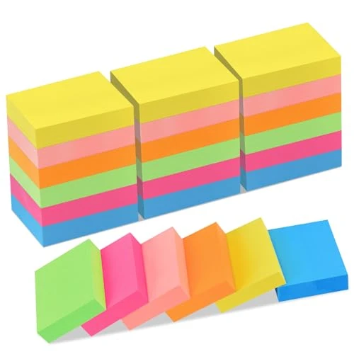 Oferta limitowana: ZCZN 38 x 51 mm karteczki samoprzylepne, 6 neonowych kolorów samoprzylepne bloczki memo, 100 arkuszy/blok, mały rozmiar, 24 bloki z 29.99 zł na 29.99 zł (oszczędź 0.00%)
