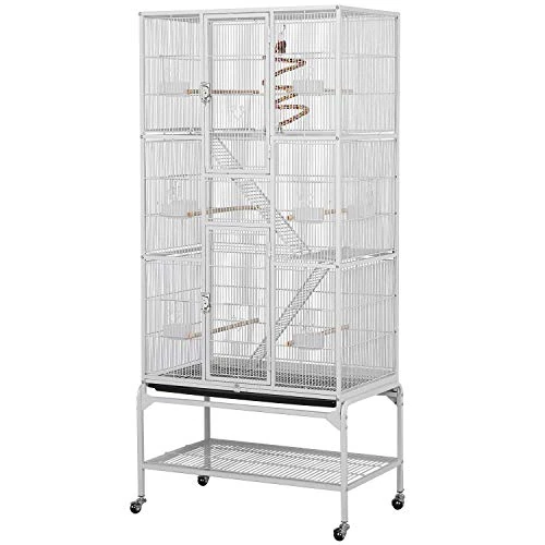 Offerta a tempo: Yaheetech Gabbia Uccelli Metallo Legno 3 Livelli 175,5cm Bianco - 0.00% da 159.99 € a 159.99 €