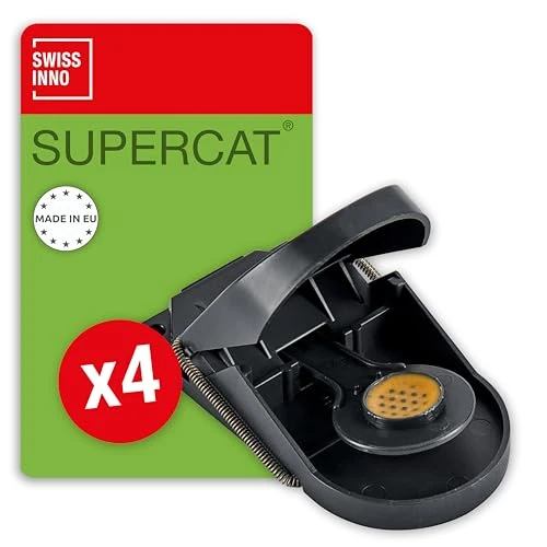 Offerta a tempo: SWISSINNO Trappola per Topi, 4 Trappole Riutilizzabili con Esca SuperCat - 0.00% da 11.59 € a 11.59 €