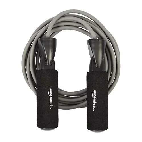 Limited-time offer: Amazon Basics Adjustable Length Jump Rope with Handles for Workout, 300 cm, Grey from 4.19 GBP to 4.19 GBP (save 0%)