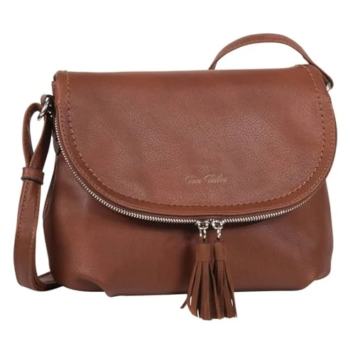 Zeitlich begrenztes Angebot: TOM TAILOR Lari Damen Umhängetasche Crossbody Bag Mittelgroß Cognac Braun von 55.99 € auf 44.28 € (21% Rabatt)