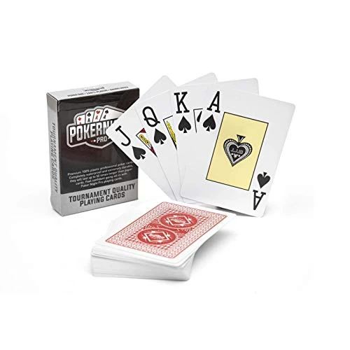 Zeitlich begrenztes Angebot: Poker Night Pro Pokerkarten Plastik | Wasserfestes & Abwaschbares Texas Hold'em Kartendeck | 100% Plastik Spielkarten, 54 Karten + 2 Joker | Jumbo-Index | Rote Rückseiten von 6.82 € auf 6.82 € (0.00% Rabatt)