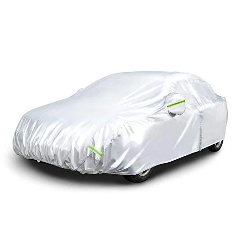 Offerta a tempo: Amazon Basics Telo copriauto Argento, resistente alle intemperie, in tessuto Oxford 150D, per berline fino a 483 cm - 30% da 35.99 € a 25.07 €