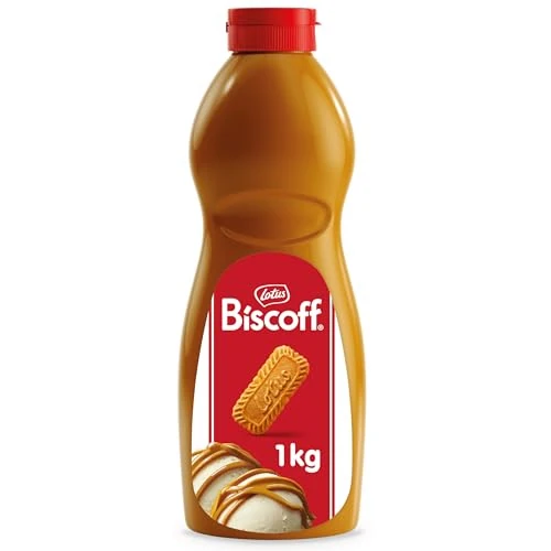 Biscoff Lotus | Topping | Cobertura para Postres hecho con las Galletas Caramelizadas | Vegano | Sin Aromas ni Colorantes Artificiales | Botella Exprimible | 1kg