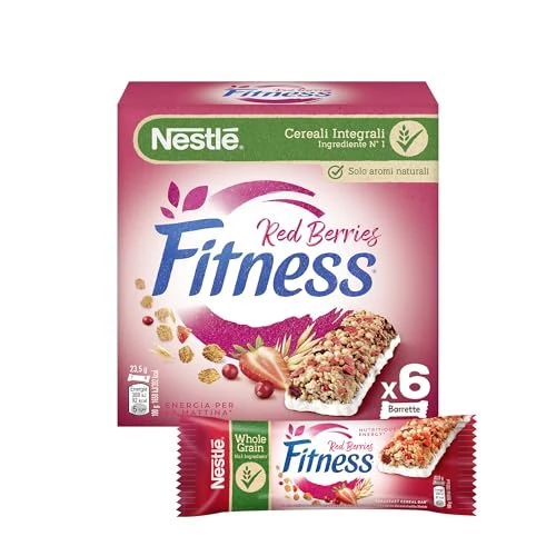 FITNESS Red Berries Barrette di Cereali Integrali con Frutti Rossi, 6 Barrette da 23,5g (141g)