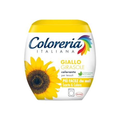 Offerta a tempo: Coloreria Italiana Grey Colorante Tessuti e Vestiti in Lavatrice, Giallo Girasole, 1 Confezione da 350g - 14% da 5.95 € a 5.09 €
