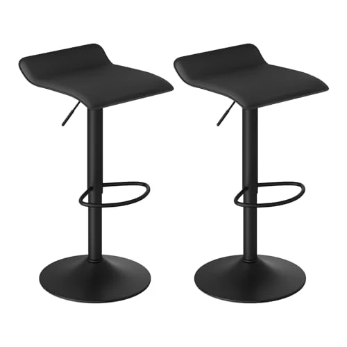 Tijdelijke aanbieding: WOLTU Barkrukken Set van 2, In Hoogte Verstelbare Barkrukken, 360° Draaibare Bistrokruk met Voetensteun, Gemaakt van Kunstleer Metaal, voor Bar, Keuken, Aanrecht, Café, Zwart+Zwart van 85.99 € naar 85.99 € (0.0% korting)