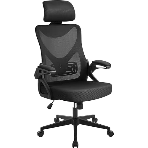 Yaheetech Executive Recliner Office Chair / Swivel Chair / Height-Adjustable Black Alloy Steel Reclining Tilting