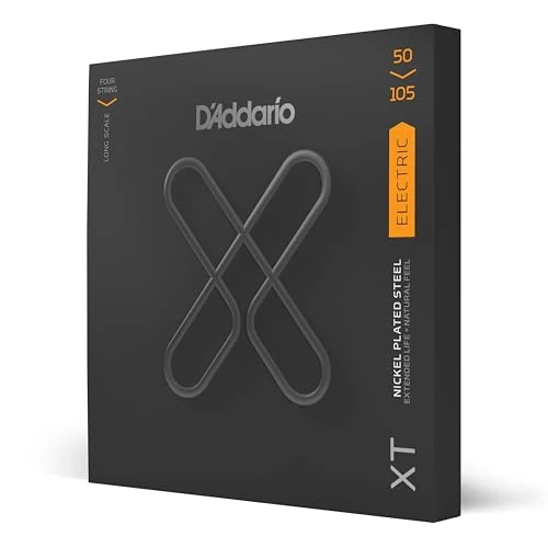 Offerta a tempo: D'Addario XTB50105, XT Corde in Acciaio Placcate al Nickel per Basso, Scalatura Media, 50-105 - 15% da 37.90 € a 32.25 €