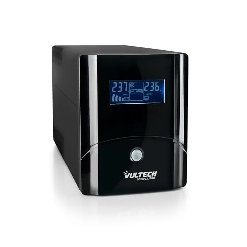 Offerta a tempo: VulTech UPS1050VA-PRO Gruppo di continuità UPS Serie PRO 1050VA 560Watt, Display LCD, 2x Bipasso/Schuko + 1x IEC13 + RJ11 + USB, Funzione Overload, AVR, sbalzi di tensione per Pc, videosorveglianza - 34% da 98.49 € a 65.20 €