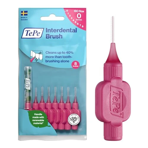Tijdelijke aanbieding: TePe Interdentale Rager, Original, Roze, 0,4mm/ISO 0, 8st, tandplakverwijdering, efficiënte reiniging tussen de tanden, floss, voor smalle ruimtes van 6.29 € naar 5.24 € (17% korting)