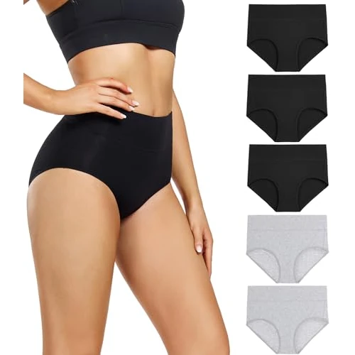 Limited-time offer: wirarpa Ladies Knickers Cotton Full Briefs High Waisted Underwear Panties for Women 5 Pack Size XS from 21.99 GBP to 21.99 GBP (save 0%)