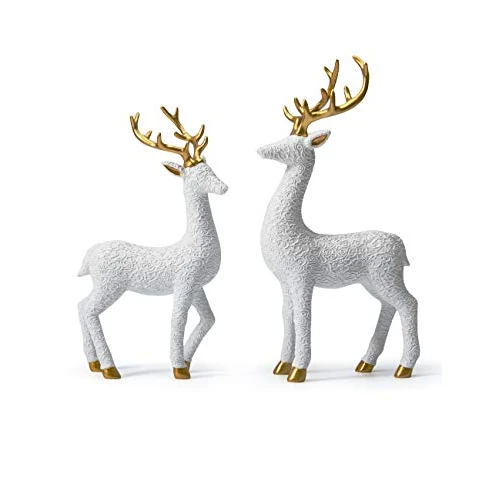 Offre limitee: Amoy-Art 2pcs Cerf Statue Figurine Animal Sculpture Décor Moderne Arts Maison Décoration Résine Cadeau Blanc 30cm de 75.98 EUR a 53.99 EUR (economie 29%)