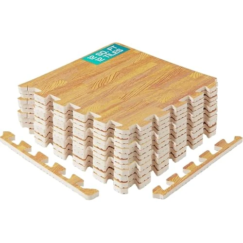 Offre limitée : Yes4All Tapis Emboîtables en EVA, Dalles de Sol en Mousse, Revêtement de Sol en Mousse avec Bordure pour Meubles, Espace de Vie, Salon, Garage - Light Walnut Wood, 1.02 m2 de 30.12 € à 25.90 € (14% de remise)