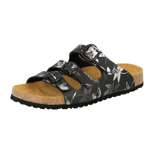 Zeitlich begrenztes Angebot: Lico Bioline Leave Damen Pantoletten, Schwarz, 40 EU von 29.95 € auf 28.01 € (6% Rabatt)