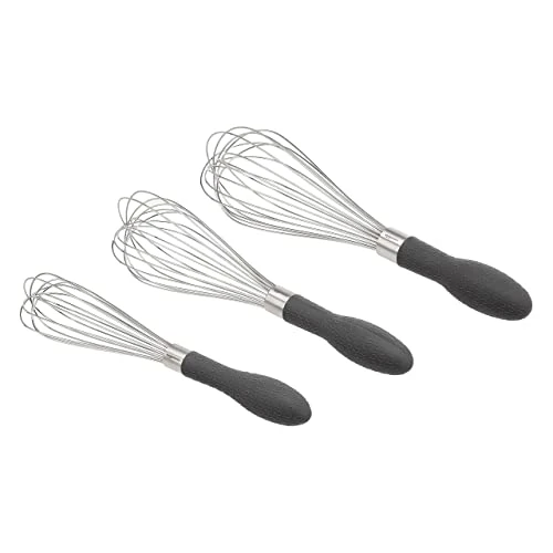 Zeitlich begrenztes Angebot: Amazon Basics SchneebesenSet aus Edelstahl, 3 Stück, Grau von 10.22 € auf 10.22 € (0.00% Rabatt)
