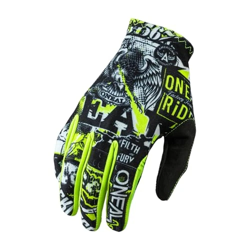 O'NEAL | Fahrrad- & Motocross-Handschuhe | MX MTB DH FR Downhill Freeride | Langlebige, Flexible Materialien, belüftete Handoberseite | Matrix Glove Attack | Unisex | Schwarz Neon Gelb | Größe L