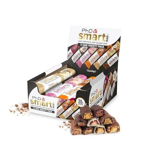 Tijdelijke aanbieding: PhD Nutrition Smart Bar Eiwitreep Gemengde Smaken 12x64g - Eiwitrijke snack met 20g eiwit en weinig suiker, macro-vriendelijke eiwitreep van 19.73 EUR naar 16.77 EUR (korting 15%)