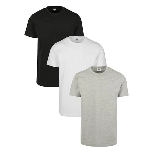 Urban Classics Men's Basic Tee 3-Pack T-Shirt Not Applicable, Multicolour (Black/White/Grey 01563), Xx-Large