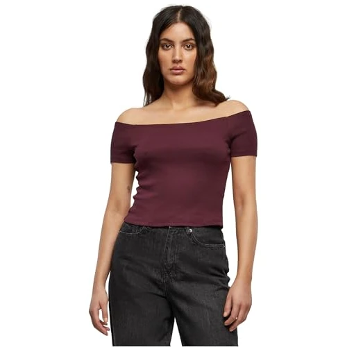 Oferta limitada: URBAN CLASSICS Camiseta de Mujer, Manga Corta con Hombros Descubiertos, Top Corto, T-Shirt, de 14.99 € a 14.99 € (ahorro 0.00%)