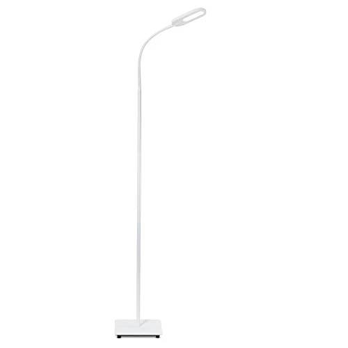 Offerta a tempo: B.K.Licht Piantana Lampada da Terra LED, altezza 1,28m, 8W, 600Lm, lampada da terra salotto, dimmerabile su 4 livelli, luce calda neutra o fredda, orientabile, Lampade da Terra a stelo touch, bianca - 0.00% da 49.99 € a 49.99 €