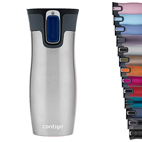 Offerta a tempo: Contigo Tazza Termica West Loop Autoseal, Tazza Caffè da Viaggio in Acciaio Inossidabile, Contenitore Termico a Tenuta Stagna, con Coperchio Privo di BPA, 470ml, Grigio (Stainless Steel) - 21% da 31.50 € a 24.99 €