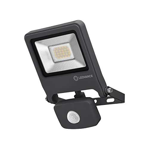 LEDVANCE LED Fluter, Leuchte für Außenanwendungen, Warmweiß, Integrierter Tageslicht- und Bewegungssensor, Endura Flood Sensor, Dunkelgrau