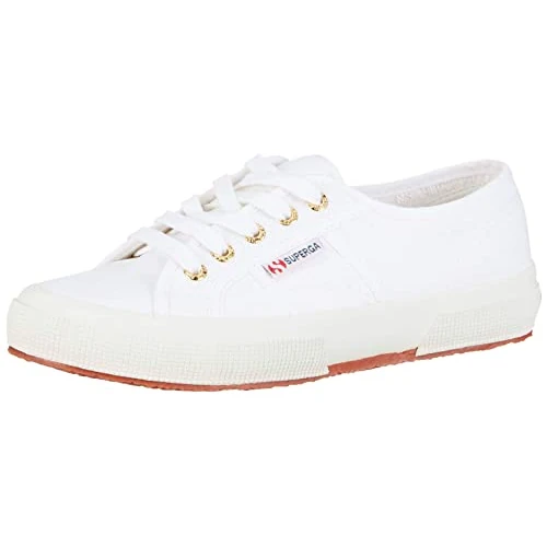 Superga S000010 Mixte Adulte Chaussures de Gymnastique, Blanc (White/Gold A15), 43 EU
