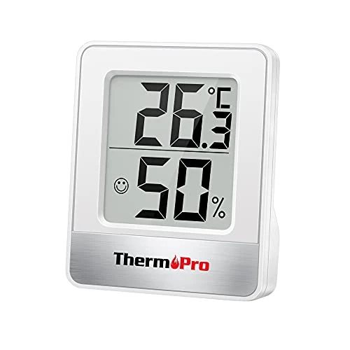 Oferta ograniczona: ThermoPro TP49 cyfrowy mini termometr z funkcją higrometru, pomiar temperatury i wilgotności powietrza w pomieszczeniu ze wskaźnikiem smiley do kontroli klimatu w pomieszczeniu, biały z 32.99 PLN na 32.99 PLN (zniżka 0%)
