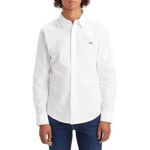 Limited-time offer: Levi's Men's Long-Sleeve Battery Housemark Slim Shirt, White, S from 52.10 GBP to 33.78 GBP (save 35%)