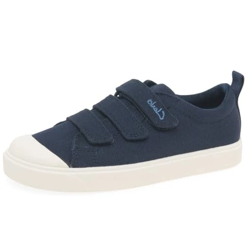 Clarks Unisex Kids City Vibe Sneaker, Navy Canvas, 13.5 UK