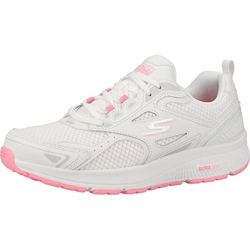 Skechers GO RUN CONSISTENT, Women's Go Run Consistent Slip On Trainers, White (White Leather/Synthetic/Silver Textile Wsl), 5.5 UK (38.5 EU)