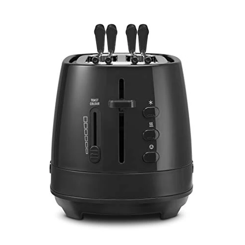 Tijdelijke aanbieding: De'Longhi CTLAP2203.BK Broodrooster met tangen, progressieve controle van de roostering, lichtindicatoren, lade voor kruimels, antislip voeten, vermogen 550 watt, kunststof, zwart van 69.25 € naar 69.25 € (0.00% korting)