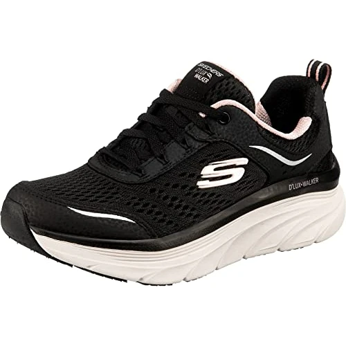 Oferta limitada: Skechers 149023 Mujer Zapatillas, Negro (Black Leather/Mesh/Pink Trim Bkpk), 40 EU de 55.95 € a 52.95 € (ahorro 5%)