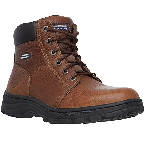 Offerta a tempo: Skechers Workshire, Stivali per lavori industriali Uomo, Brown Embossed Leather, 42.5 EU - 22% da 99.95 € a 77.48 €