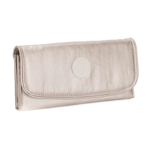 Kipling Money Land Billetera Grande, Metallic Glow (Plata)