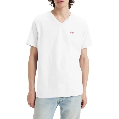 Offerta a tempo: Levi's Original Housemark V-Neck, Uomo, White, XS - 45% da 25.00 € a 13.77 €