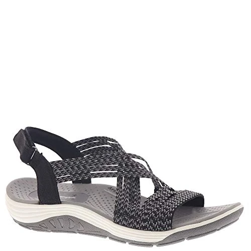 Skechers REGGAE CUP-OH, SNAP!, Women's Heels Sandals, Black (Black & Grey Gore Blk), 4 UK (37 EU)