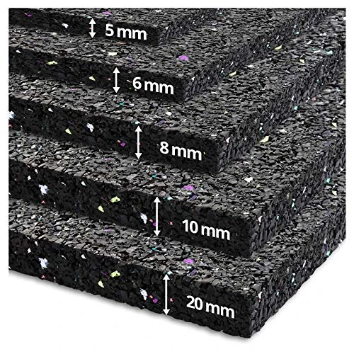 Alfombra de goma antivibración – Protector de suelo de goma antideslizante, antitrauma, antiruido, aislante, para suelo de gimnasio, establo – 20 mm – 60 x 60 cm