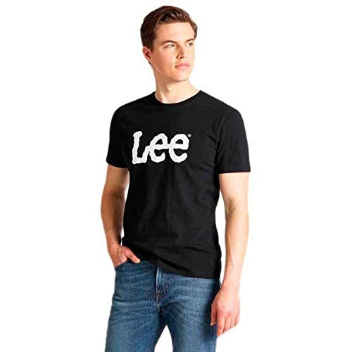 Lee Wobbly Logo Tee T-shirt voor heren, zwart (zwart 01), Large