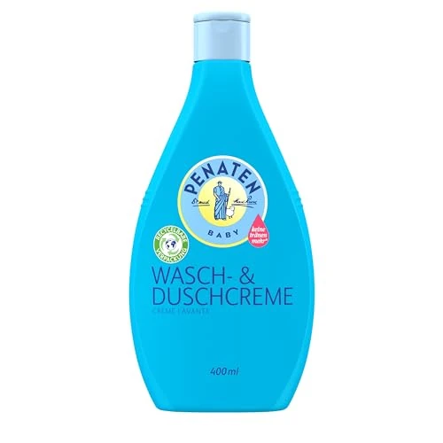 Offerta a tempo: Penaten Crema per il lavaggio e la doccia, gel doccia delicato e shampoo per bambini, senza parabeni e coloranti, appositamente progettata per neonati, 400 ml - 47% da 6.99 € a 3.68 €